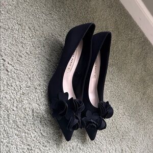 Zara Black Heels with Floral Detail